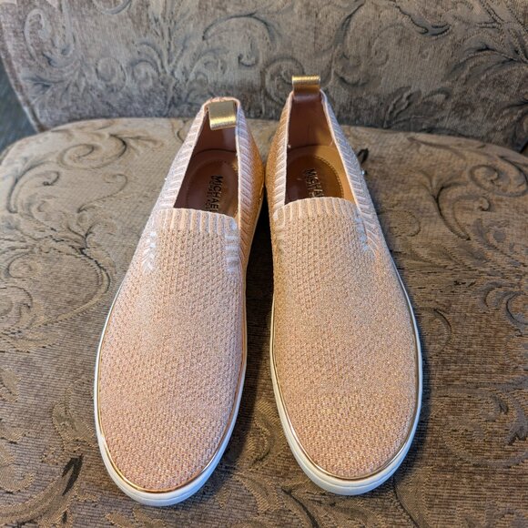Micheal Micheal Kors, Skylar Slip on, Metallic Fabric Size 8 - Picture 1 of 8